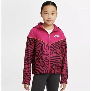 GIRLS' NIKE SPORTSWEAR Printed jacket Coat Pink Activewear Leggings M Medium 10